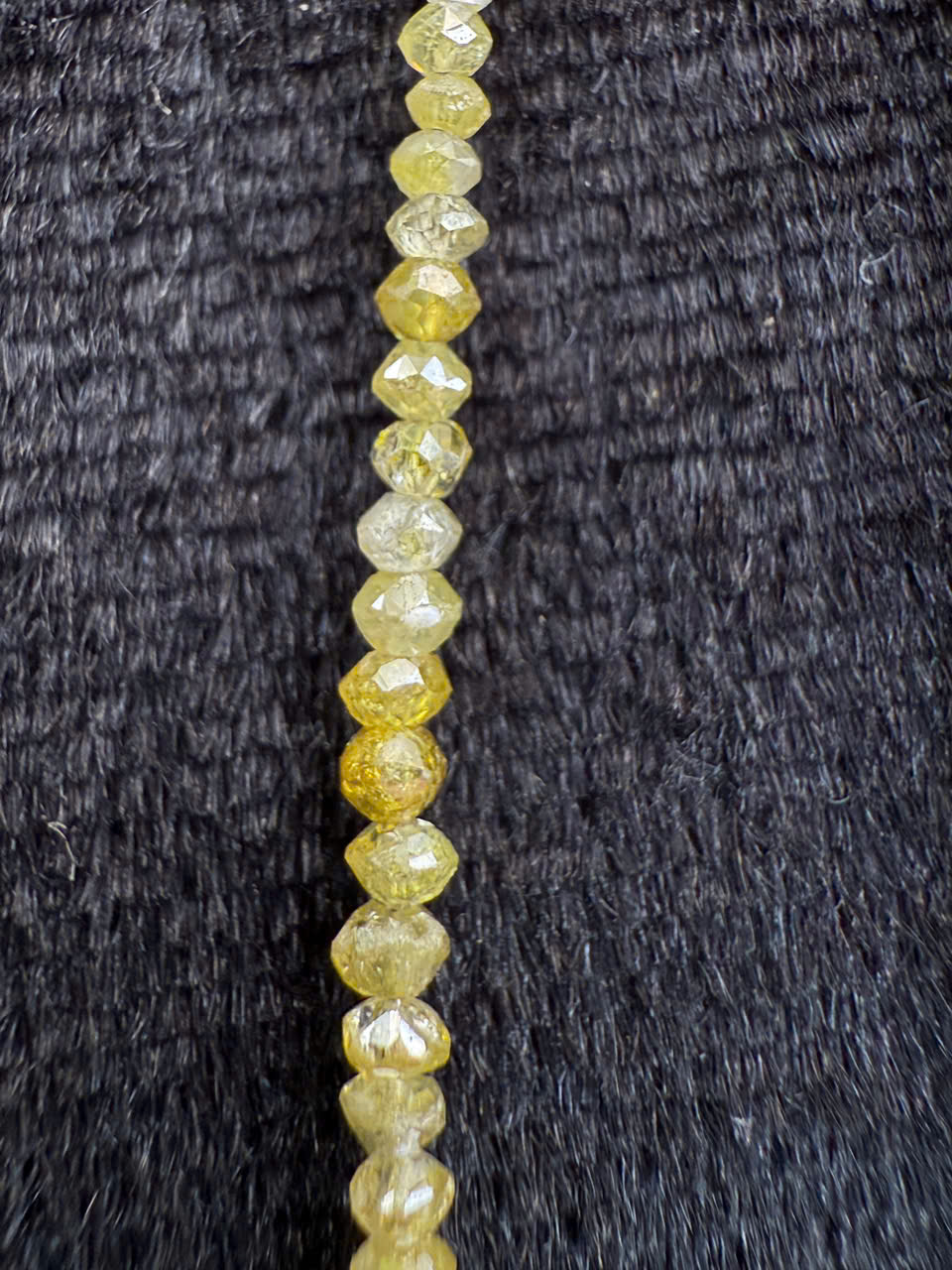 Chuỗi kim cương cắt giác vàng thiên nhiên  Dài 37cm #7