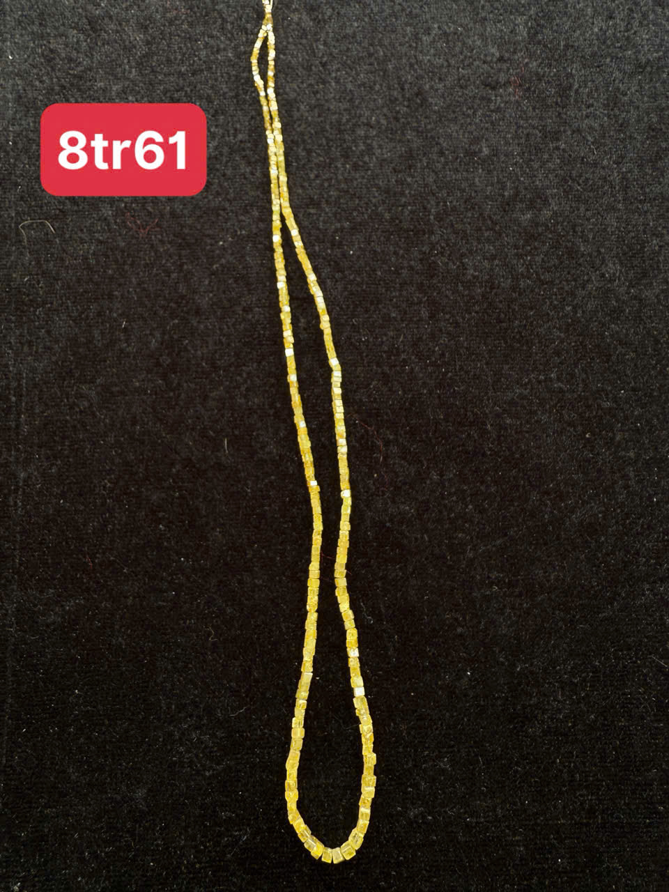 Chuỗi kim cương vuông vàng thiên nhiên Dài 38cm #5