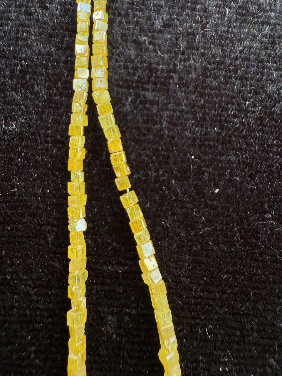 Chuỗi kim cương vuông vàng thiên nhiên Dài 38cm #6