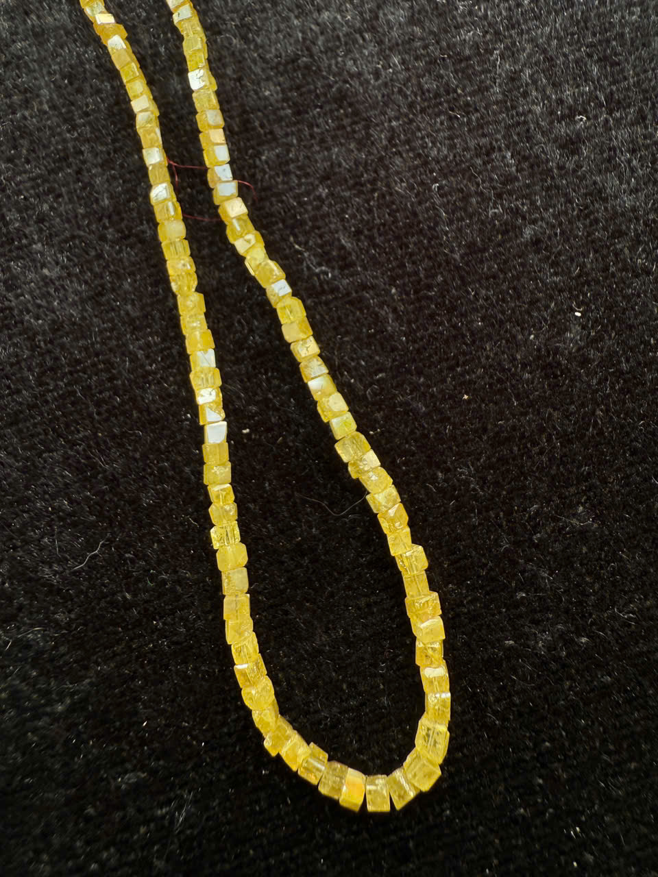 Chuỗi kim cương vuông vàng thiên nhiên Dài 38cm #2