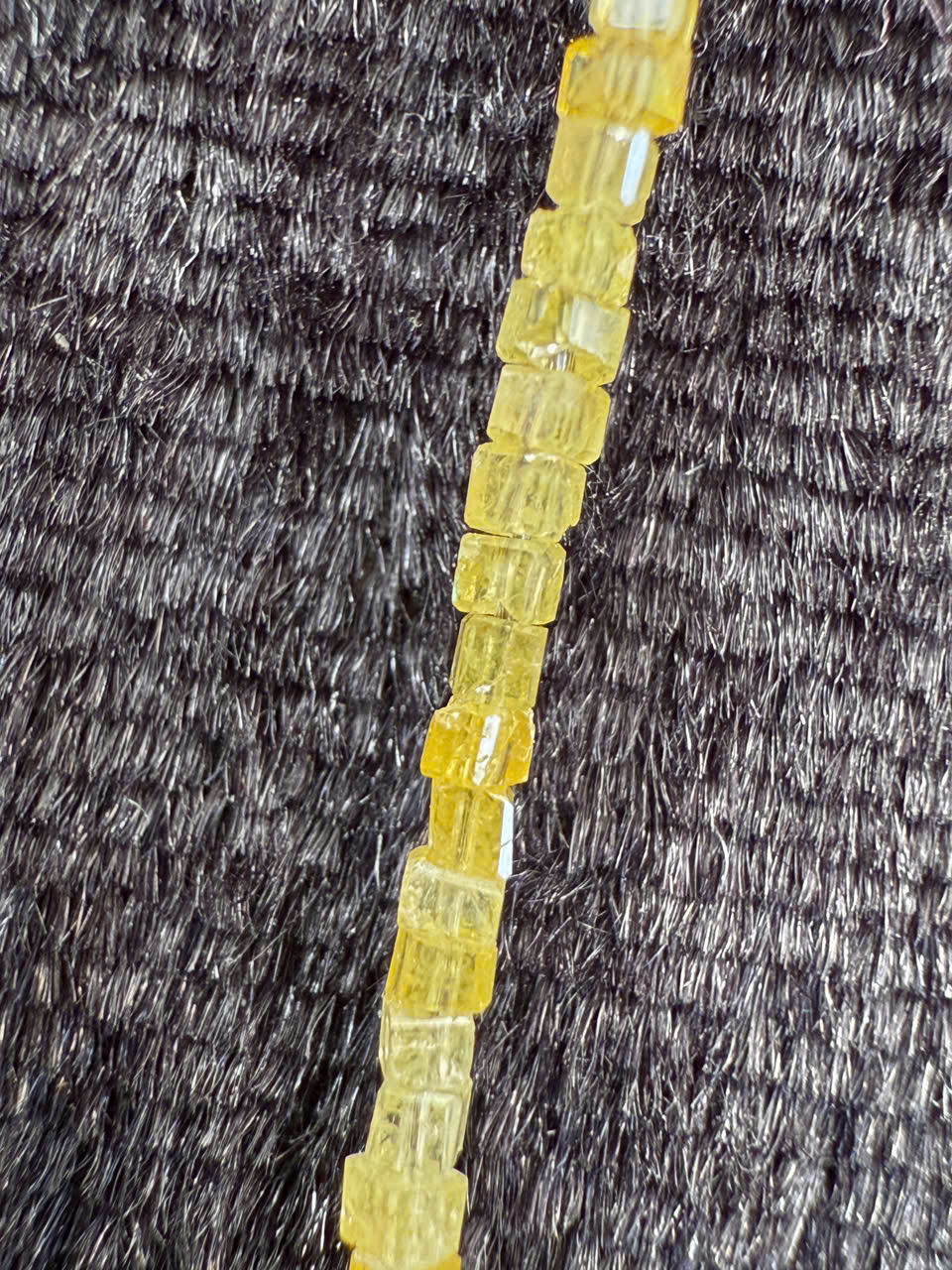 Chuỗi kim cương vuông vàng thiên nhiên  Dài 40 cm #6