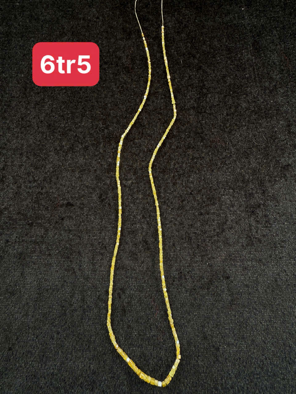 Chuỗi kim cương vuông vàng thiên nhiên  Dài 40 cm #4