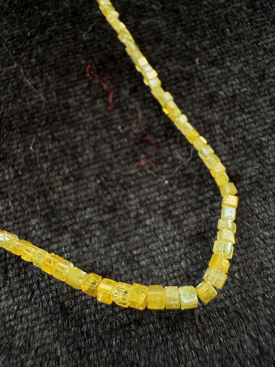 Chuỗi kim cương vuông vàng thiên nhiên  Dài 40 cm #5