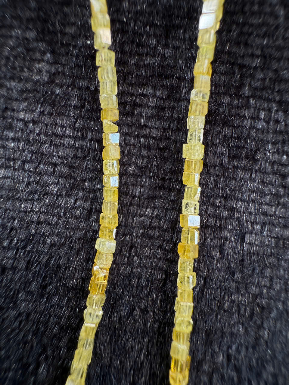Chuỗi kim cương vuông vàng thiên nhiên  Dài 40 cm #7