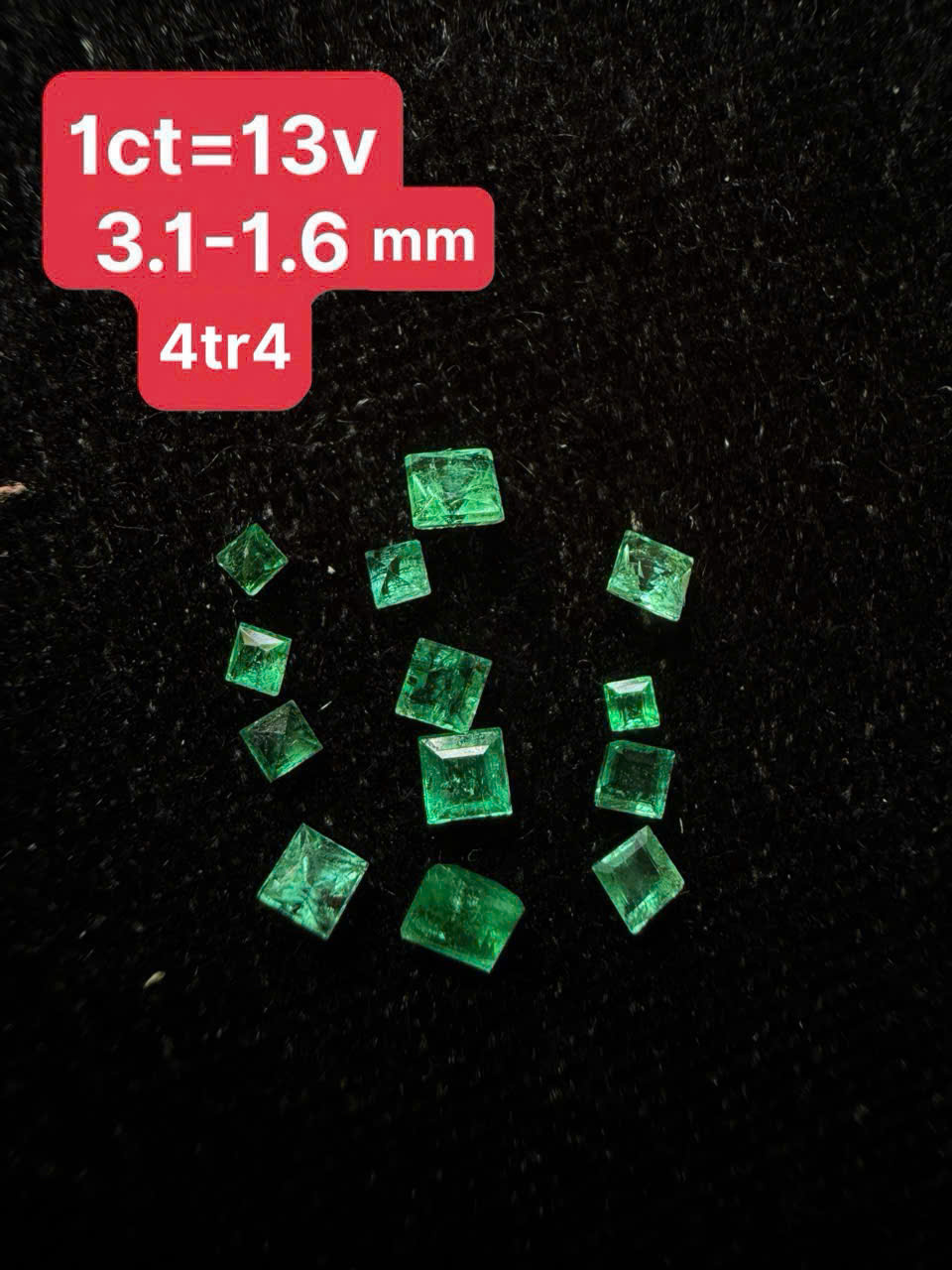 Lục bảo Columbia thiên nhiên  Size: 1.1- 3.2mm