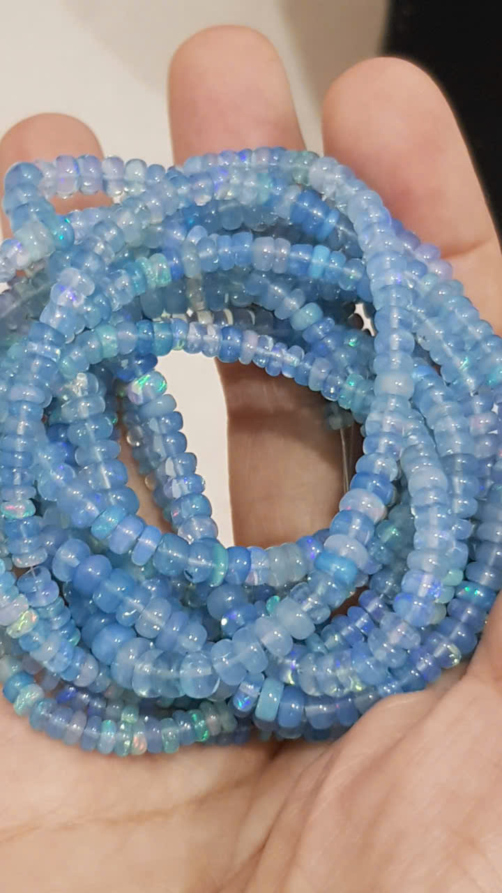 Opal màu xanh dương smooth, 3x5ly #1