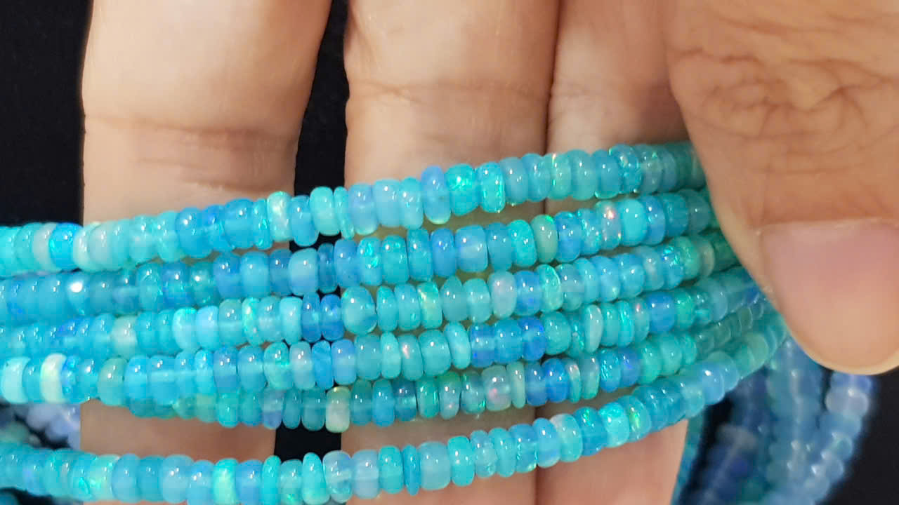 Opal màu xanh dương smooth, 3x5ly #6