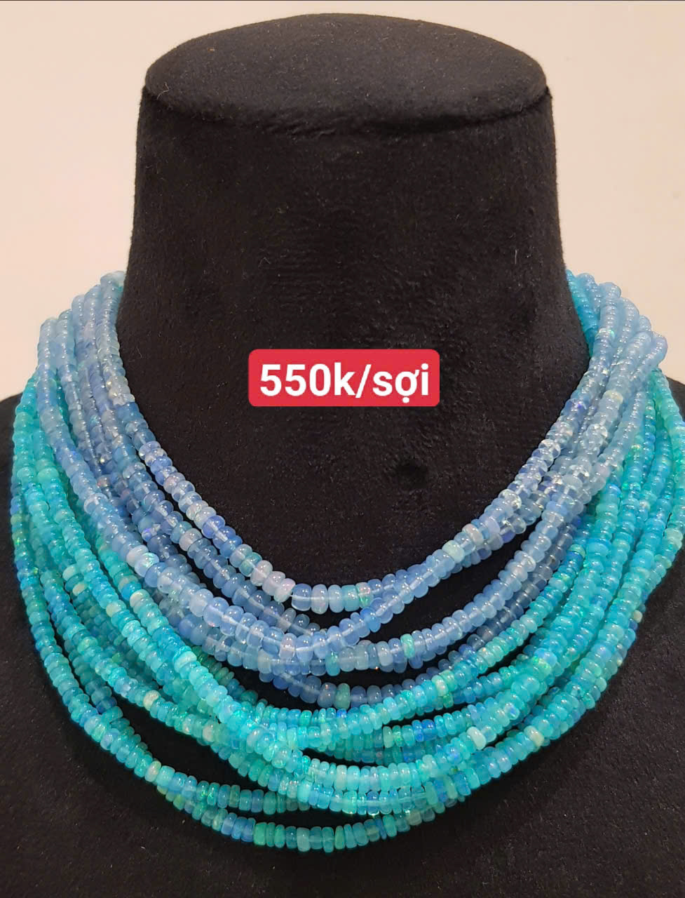 Opal màu xanh dương smooth, 3x5ly #7