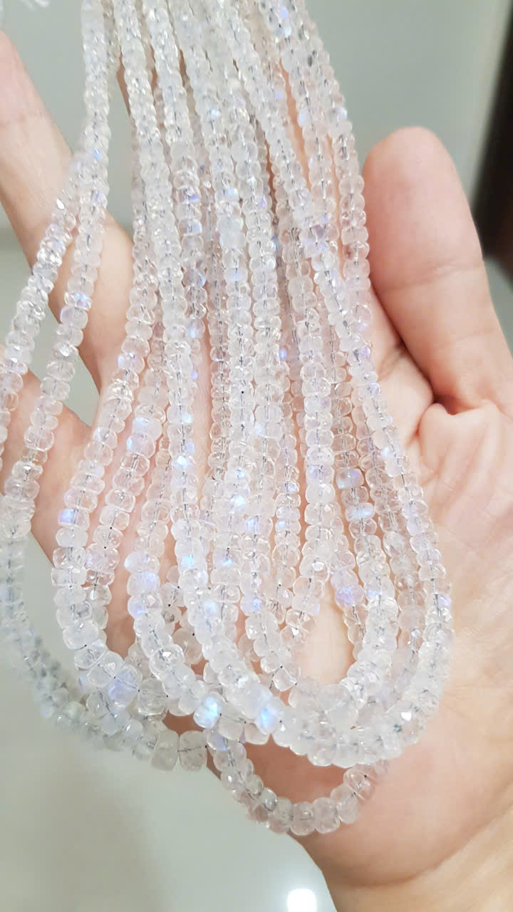 Đá Mặt Trăng - Moonstone cắt giác 3,2 -6ly #1