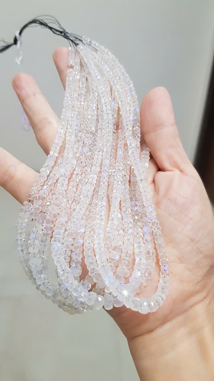 Đá Mặt Trăng - Moonstone cắt giác 3,2 -6ly #2