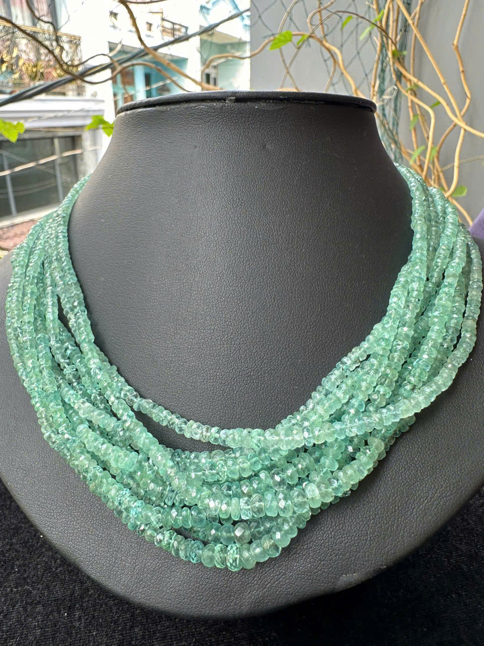 Dây chuỗi Ngọc lục bảo thiên nhiên (màu nhạt) #4